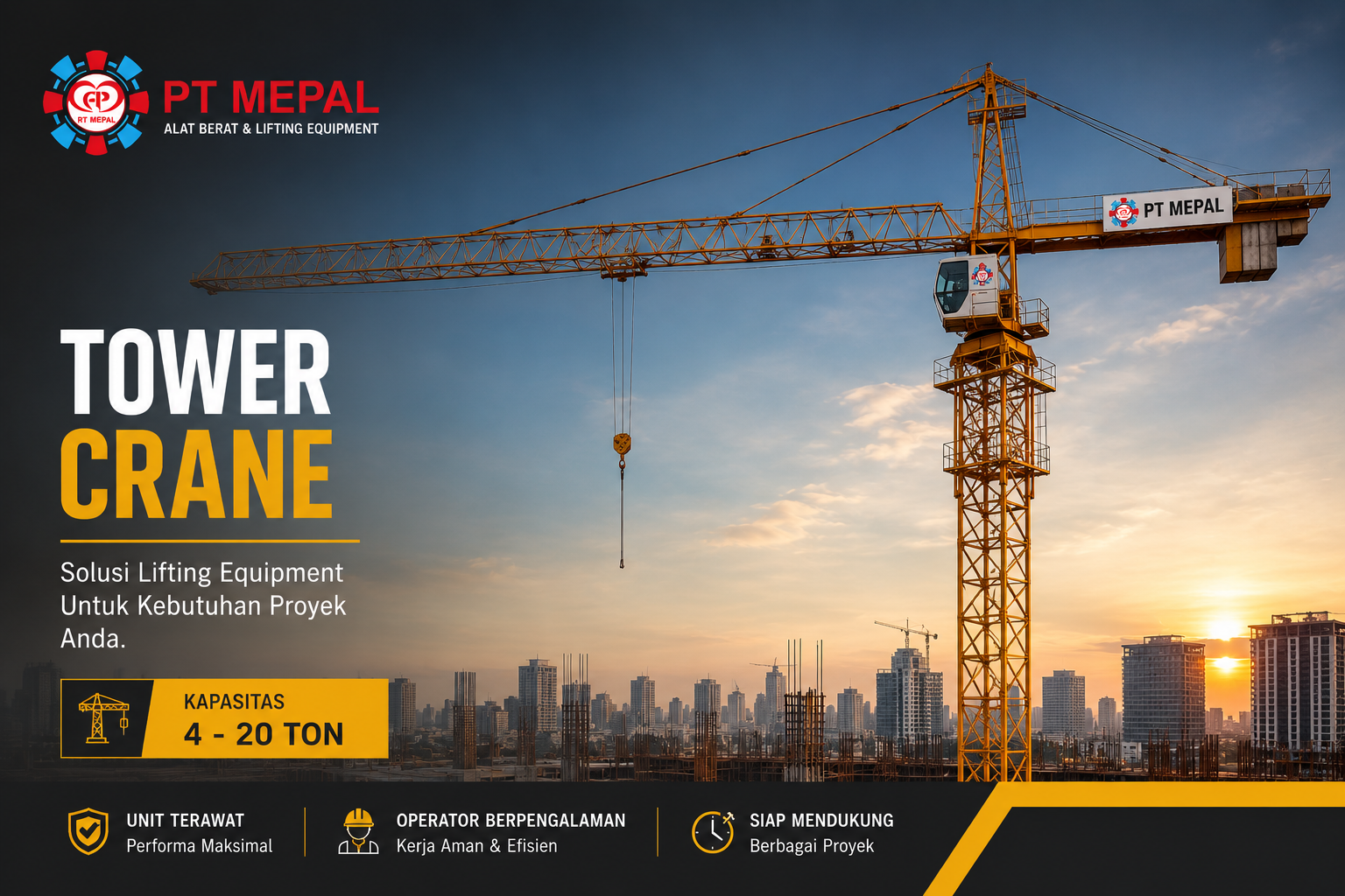 Rental Crane Palembang untuk kebutuhan lifting proyek
